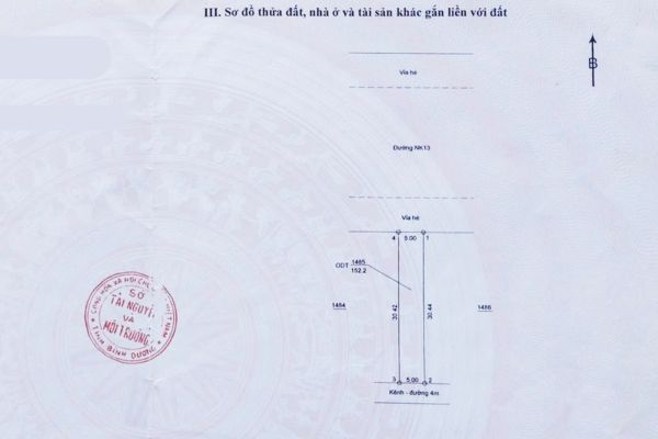 Nội dung sơ đồ thửa đất trên sổ đỏ