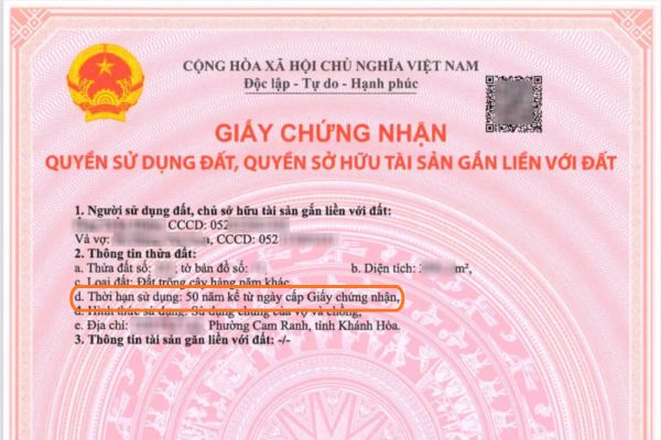 Thời hạn sử dụng đất trên sổ đỏ được ghi như thế nào?